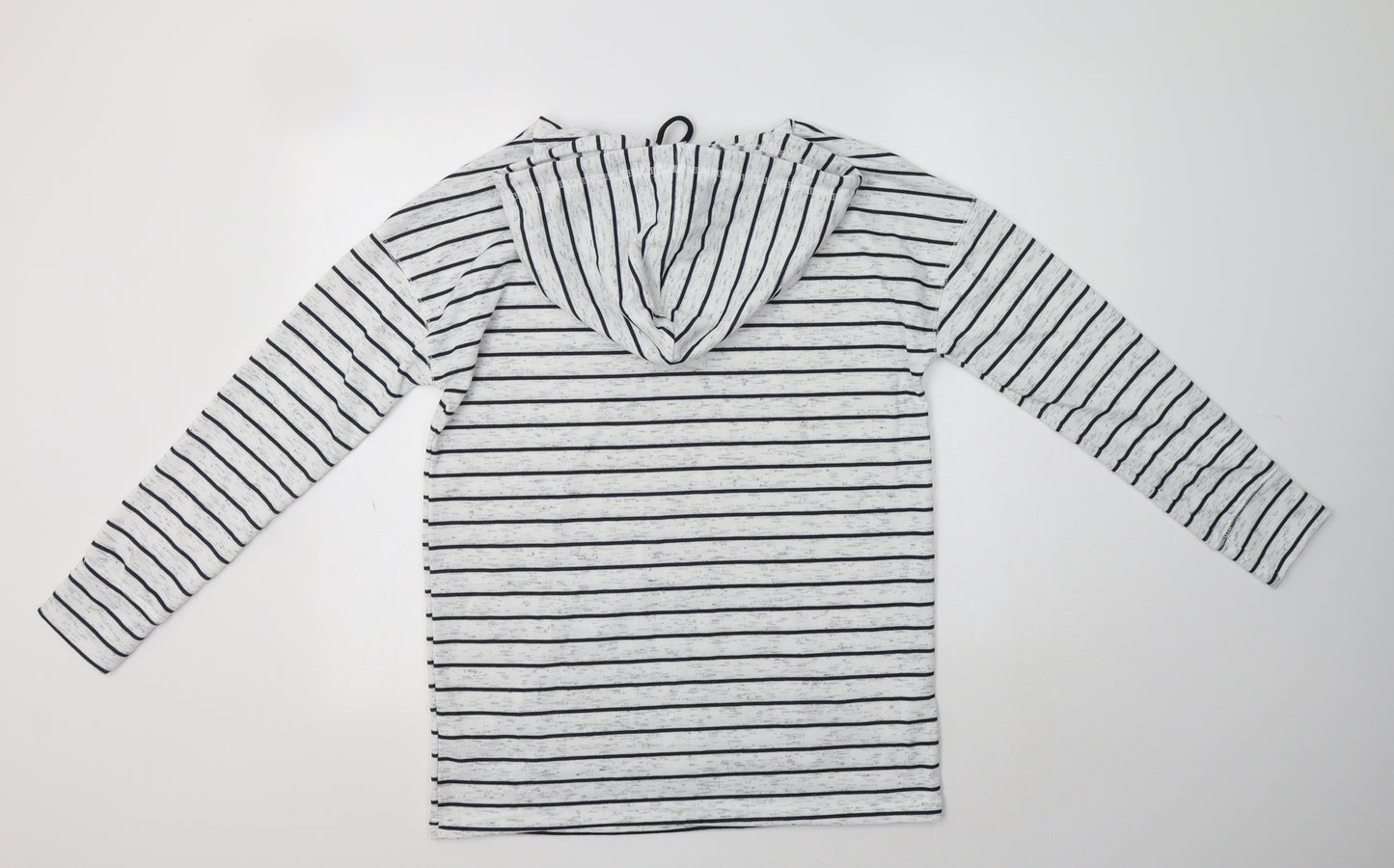 Papaya Womens Grey Striped Polyester Pullover Hoodie Size S