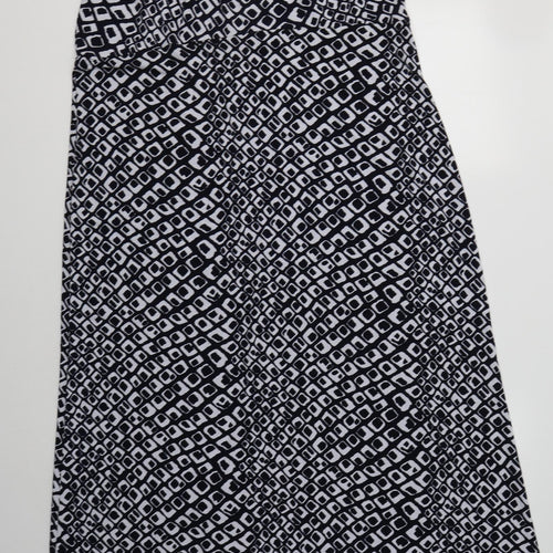 Kim & Co Womens Blue Geometric Polyester Maxi  Size 2XL  Round Neck