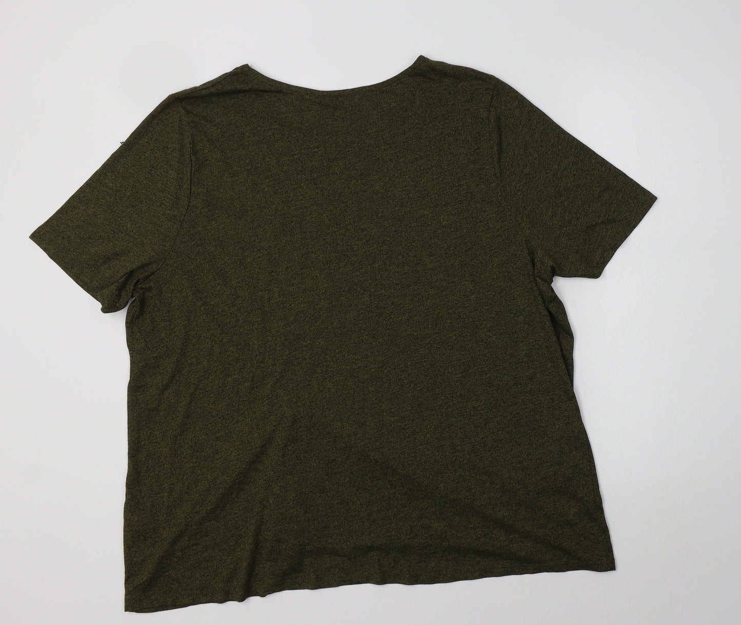 TU Womens Green  Polyester Basic Blouse Size 24 Round Neck