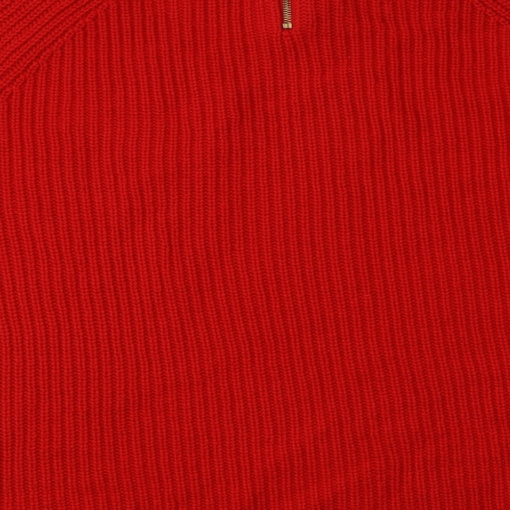 Dorothy Perkins Womens Red Crew Neck  Acrylic Pullover Jumper Size 16