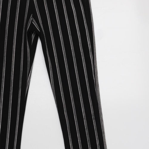Boohoo Womens Black Striped Polyester Jegging Trousers Size 6 L32 in Regular