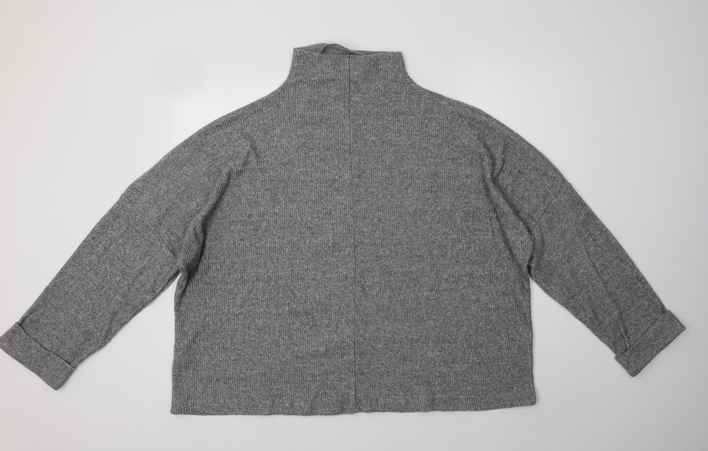 Primark Womens Grey Mock Neck  Polyester Pullover Jumper Size 2XL