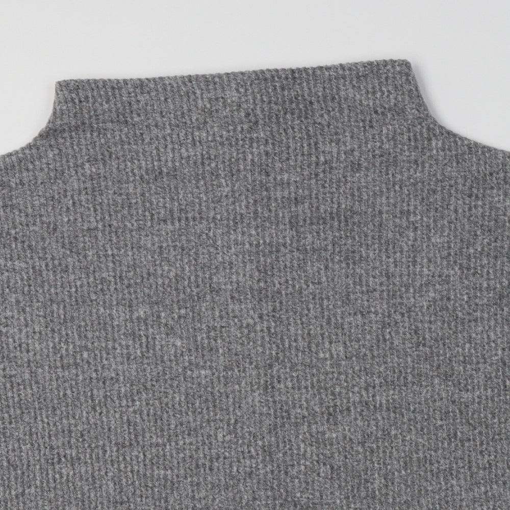 Primark Womens Grey Mock Neck  Polyester Pullover Jumper Size 2XL