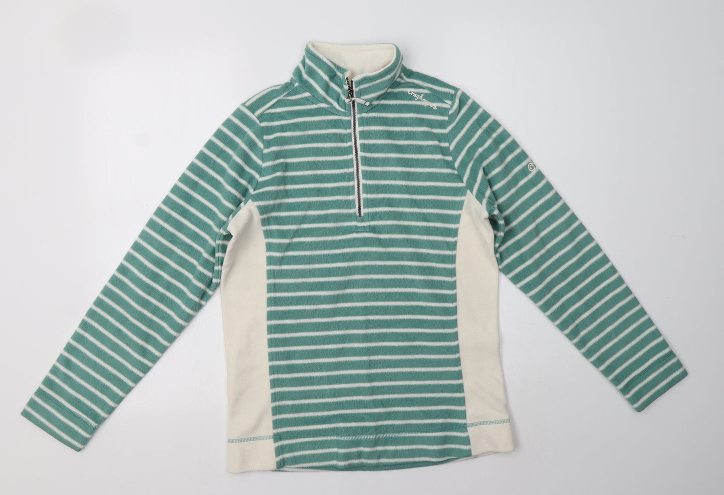 Craghoppers Womens Green Striped Polyester Henley Sweatshirt Size 8