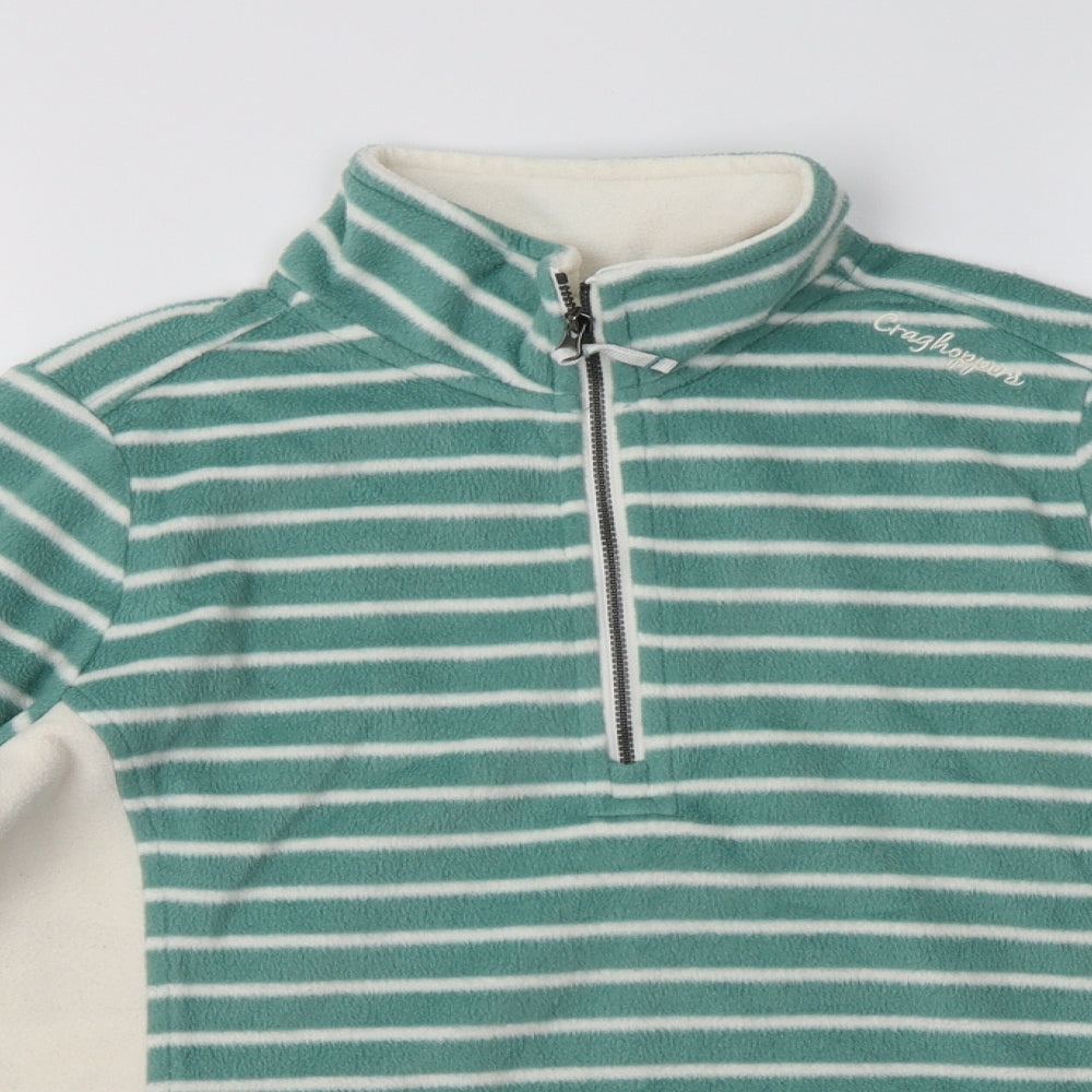 Craghoppers Womens Green Striped Polyester Henley Sweatshirt Size 8