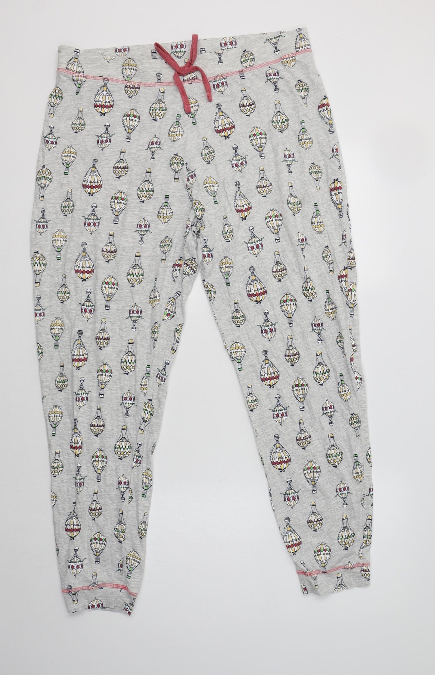 TU Womens Grey Geometric Cotton  Pyjama Pants Size 16   - Hot Air Baloon Print