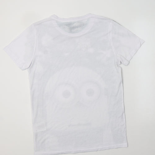 C&A Mens Grey  Polyester  T-Shirt Size L Crew Neck  - Minion Christmas