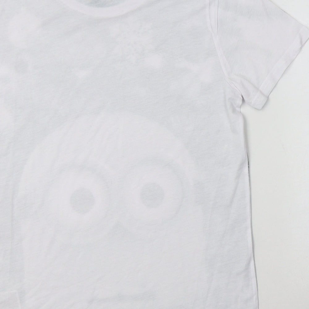 C&A Mens Grey  Polyester  T-Shirt Size L Crew Neck  - Minion Christmas