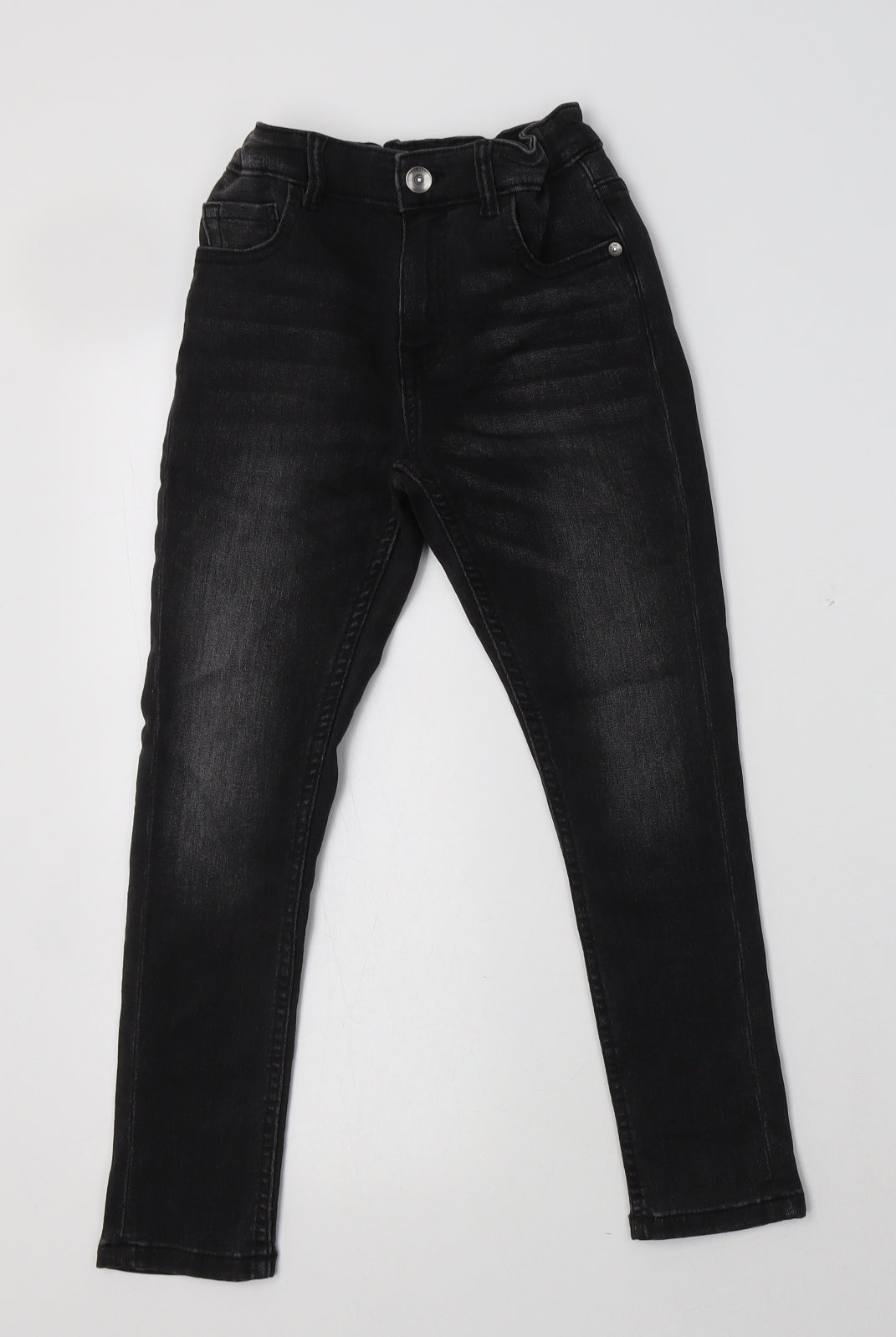 M&S Girls Black  Cotton Skinny Jeans Size 8-9 Years  Regular