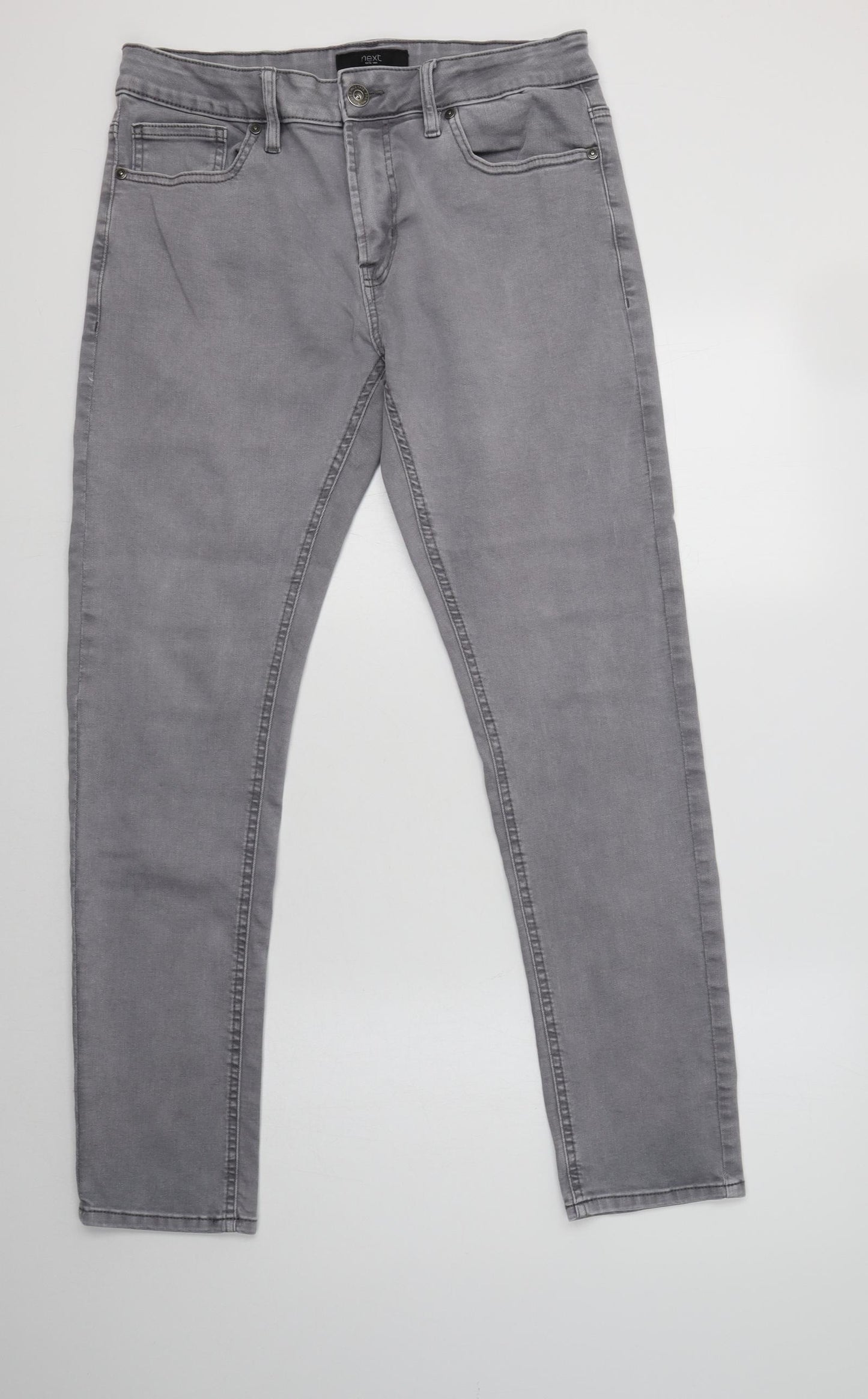 NEXT Mens Grey  Cotton Skinny Jeans Size 34 L31 in Regular