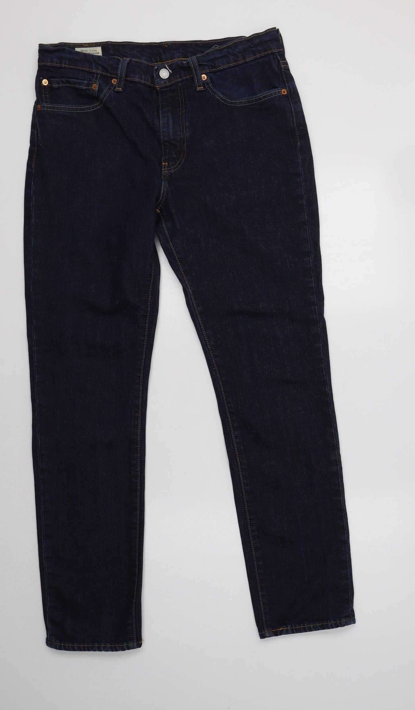 Levi's Mens Blue  Cotton Straight Jeans Size 34 L32 in Regular