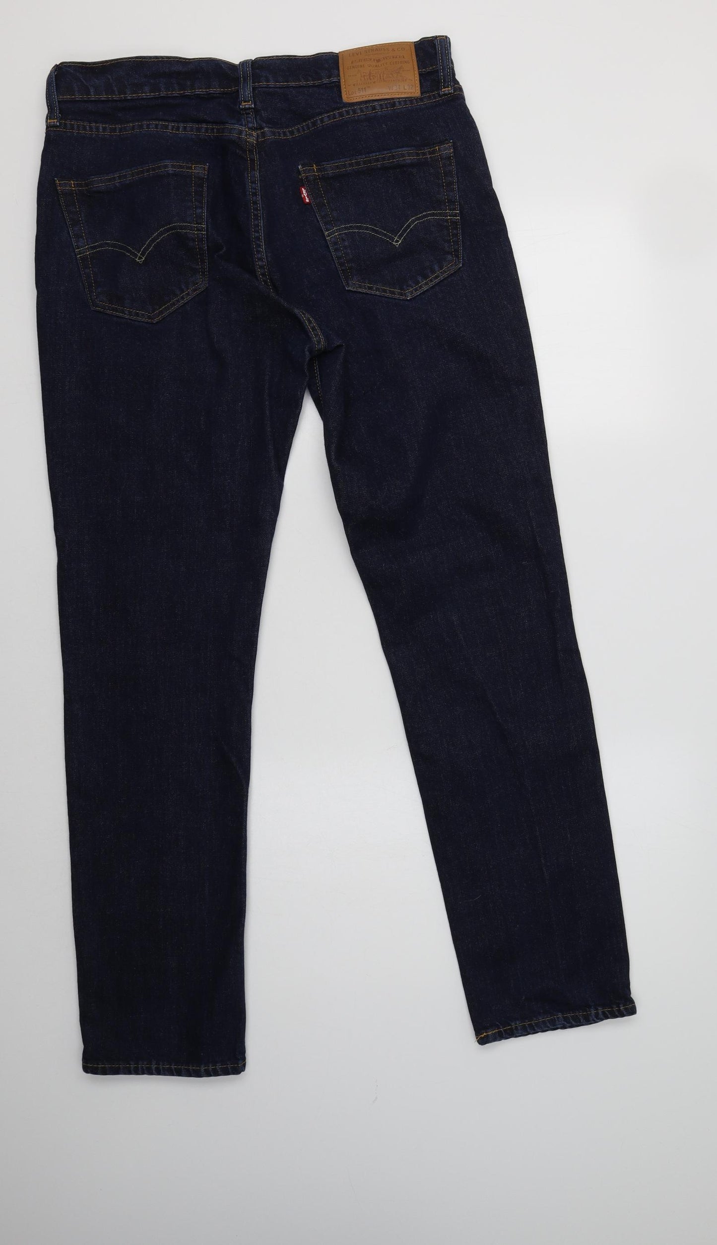 Levi's Mens Blue  Cotton Straight Jeans Size 34 L32 in Regular