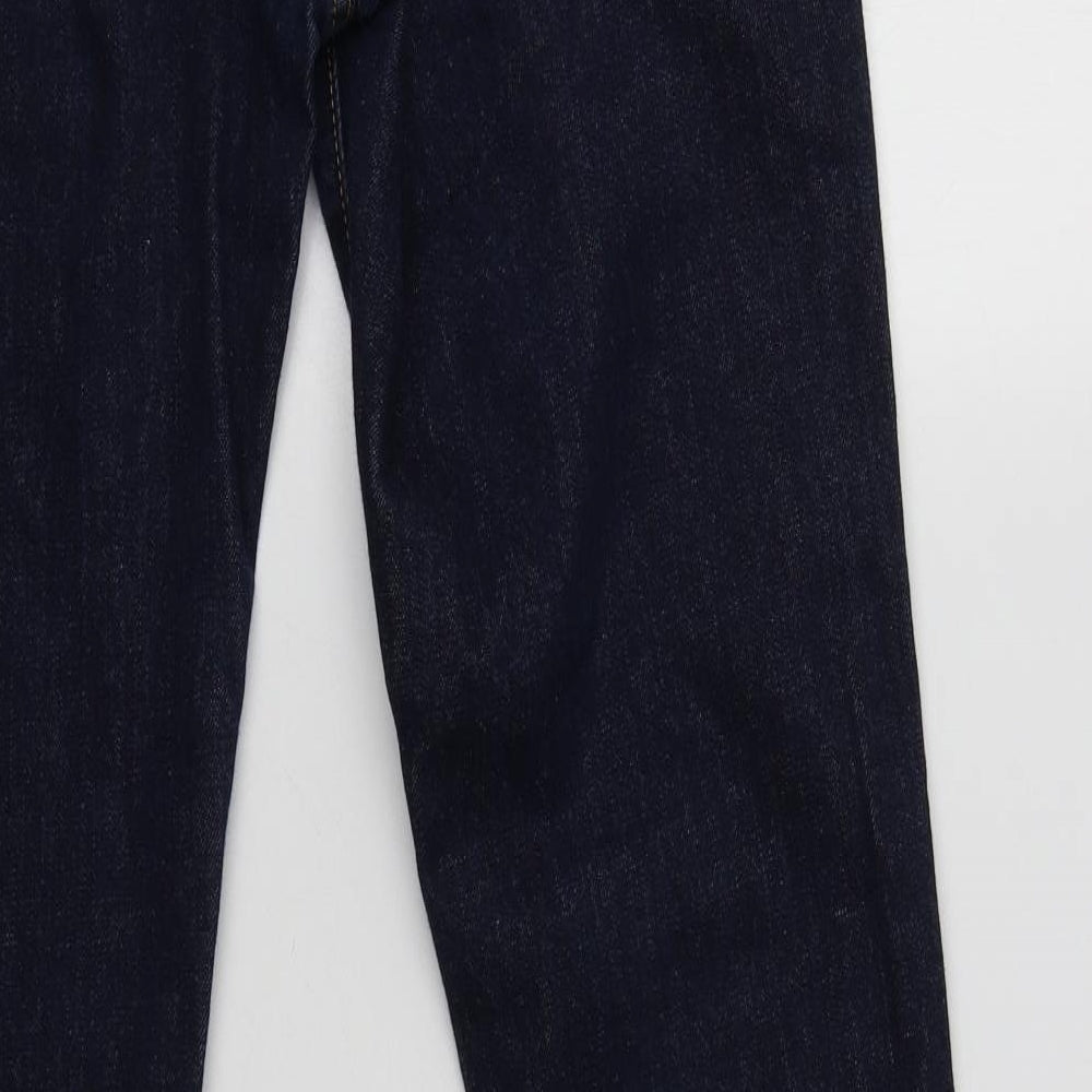 Levi's Mens Blue  Cotton Straight Jeans Size 34 L32 in Regular