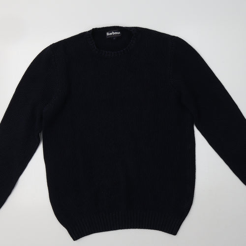 Barbour Mens Blue Crew Neck  Cotton Pullover Jumper Size L