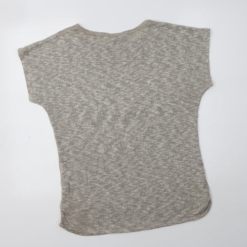 SJS Womens Beige Round Neck  Polyester Pullover Jumper Size XL   - Paris