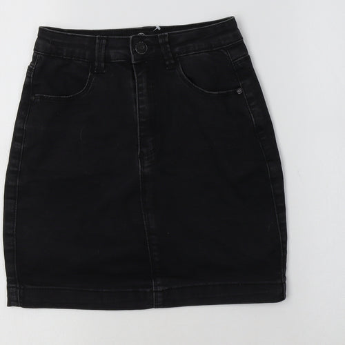 Missguided Womens Black  Cotton Mini Skirt Size 6