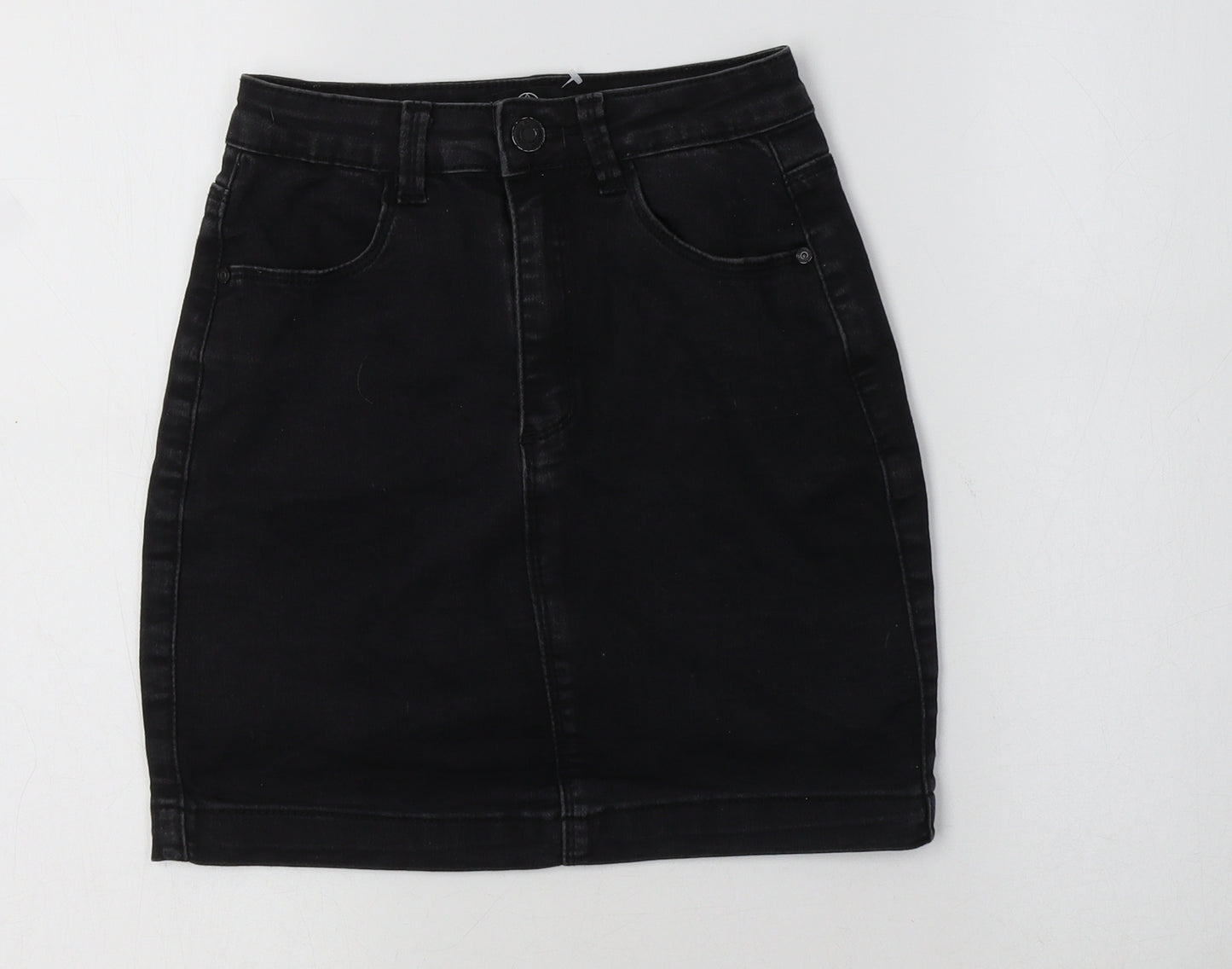 Missguided Womens Black  Cotton Mini Skirt Size 6