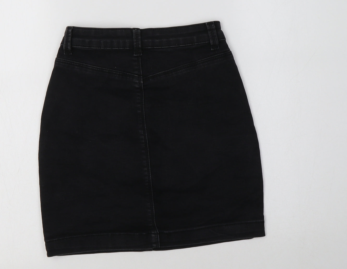 Missguided Womens Black  Cotton Mini Skirt Size 6
