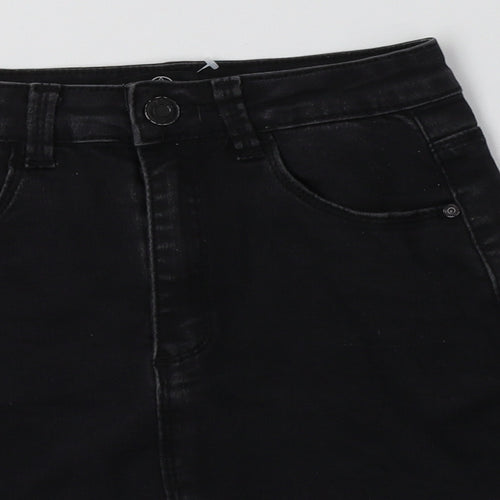 Missguided Womens Black  Cotton Mini Skirt Size 6