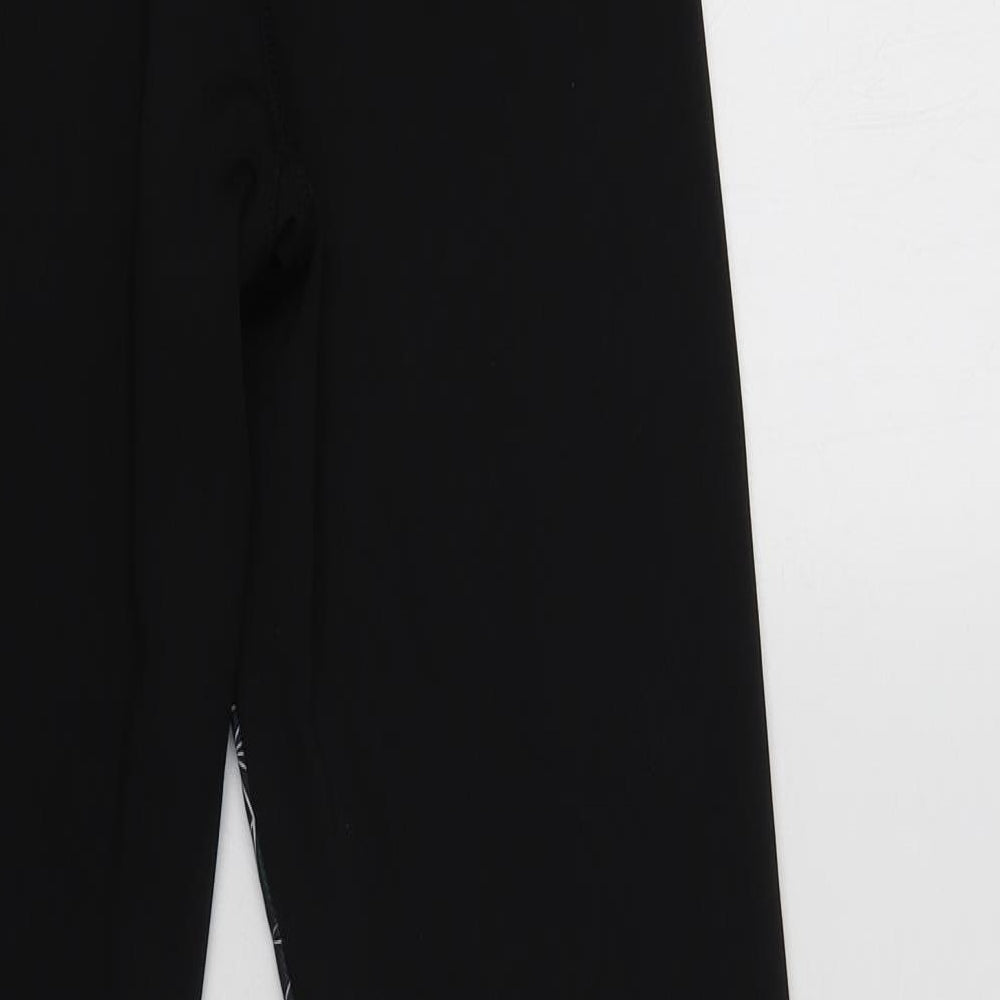 Primark Womens Black Geometric Polyester Compression Leggings Size 10 L27 in Regular