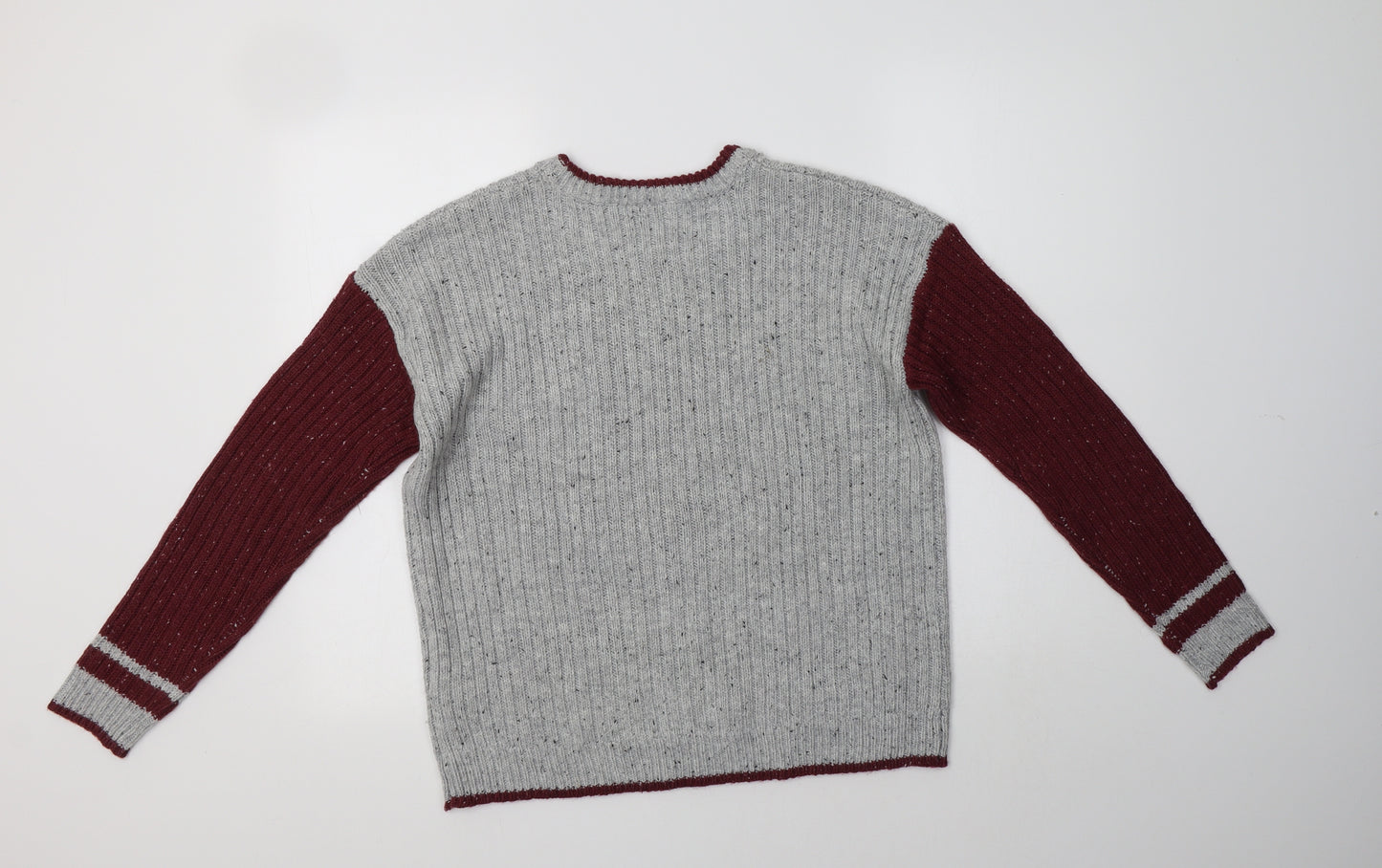 Primark Womens Grey Crew Neck  Acrylic Pullover Jumper Size 12   - Harry Potter