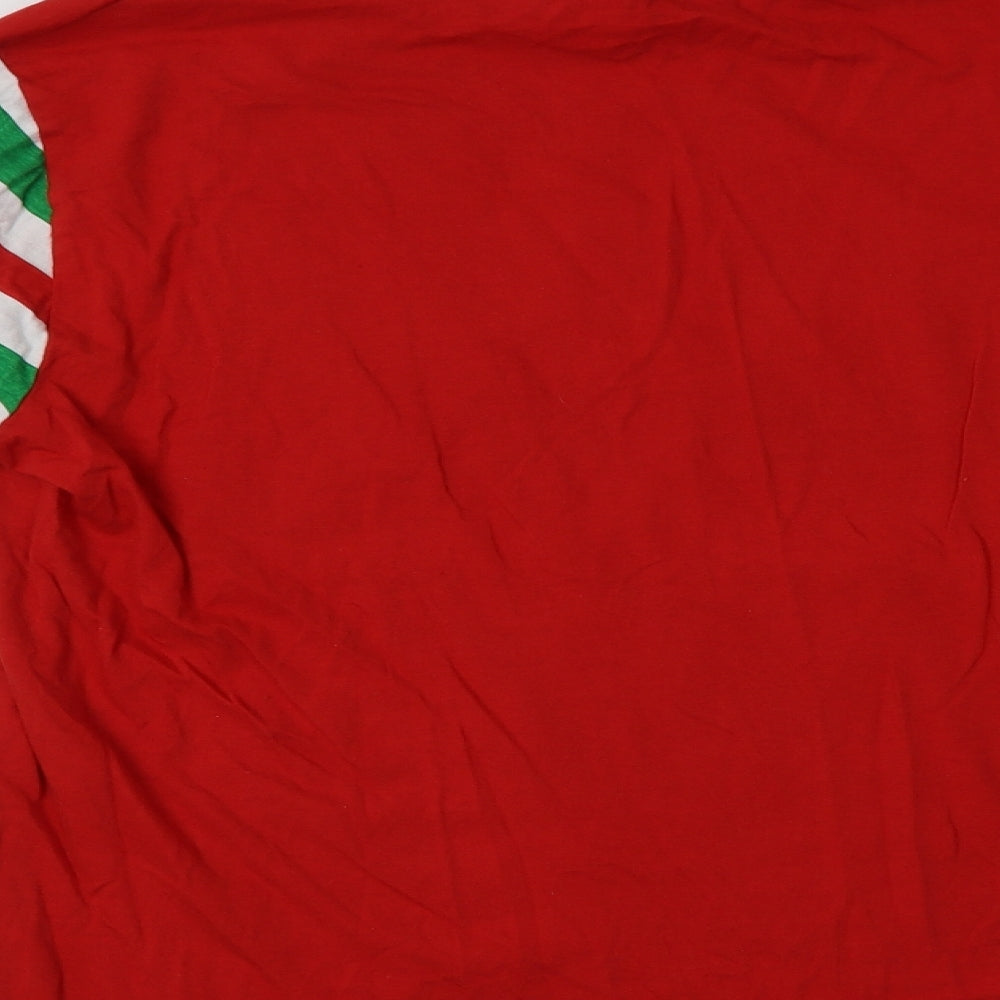 B&M Mens Red Striped Cotton  Pyjama Top Size M   - Christmas Top