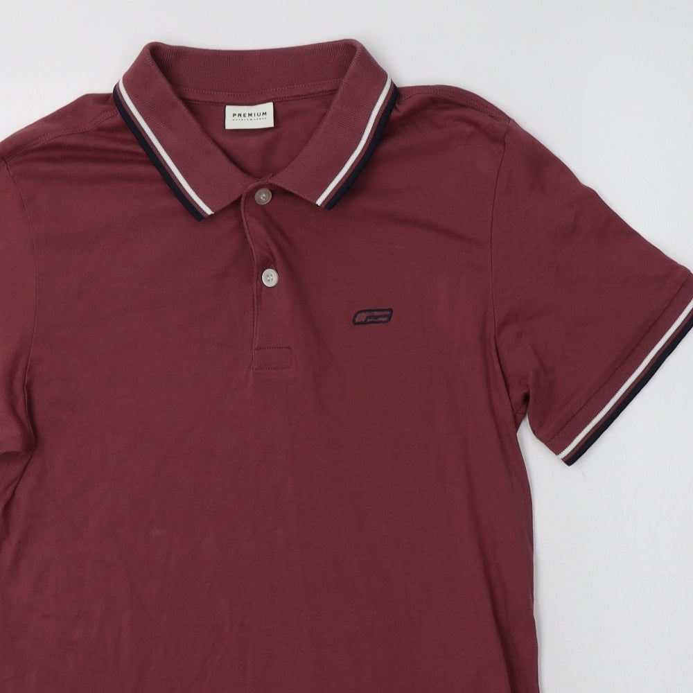 JACK & JONES Mens Purple  Cotton  Polo Size S Collared