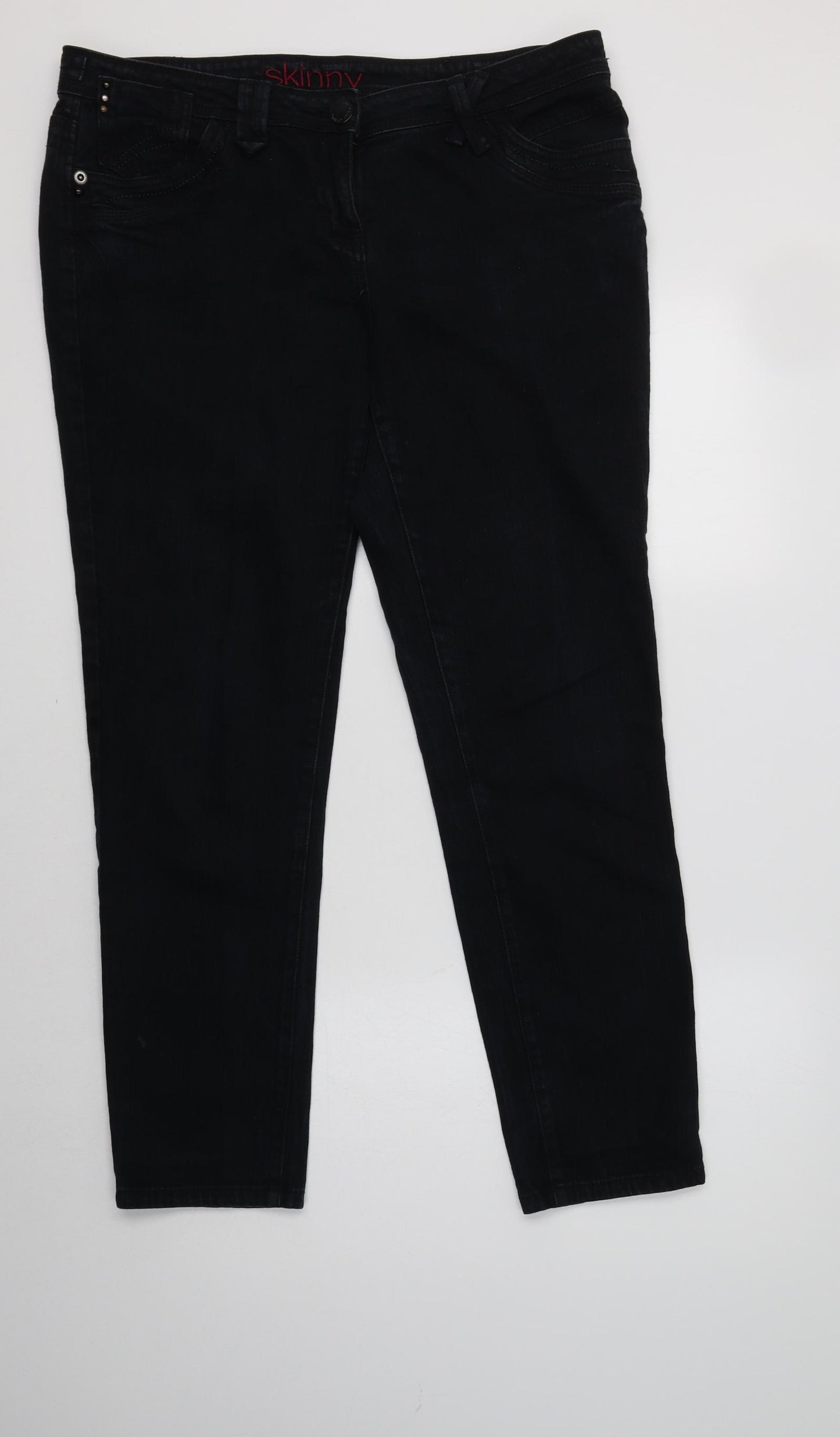 NEXT Womens Blue  Cotton Skinny Jeans Size 16 L29 in Regular