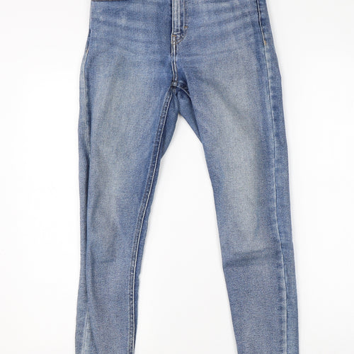 Topshop Womens Blue  Cotton Skinny Jeans Size 26 L26 in Regular