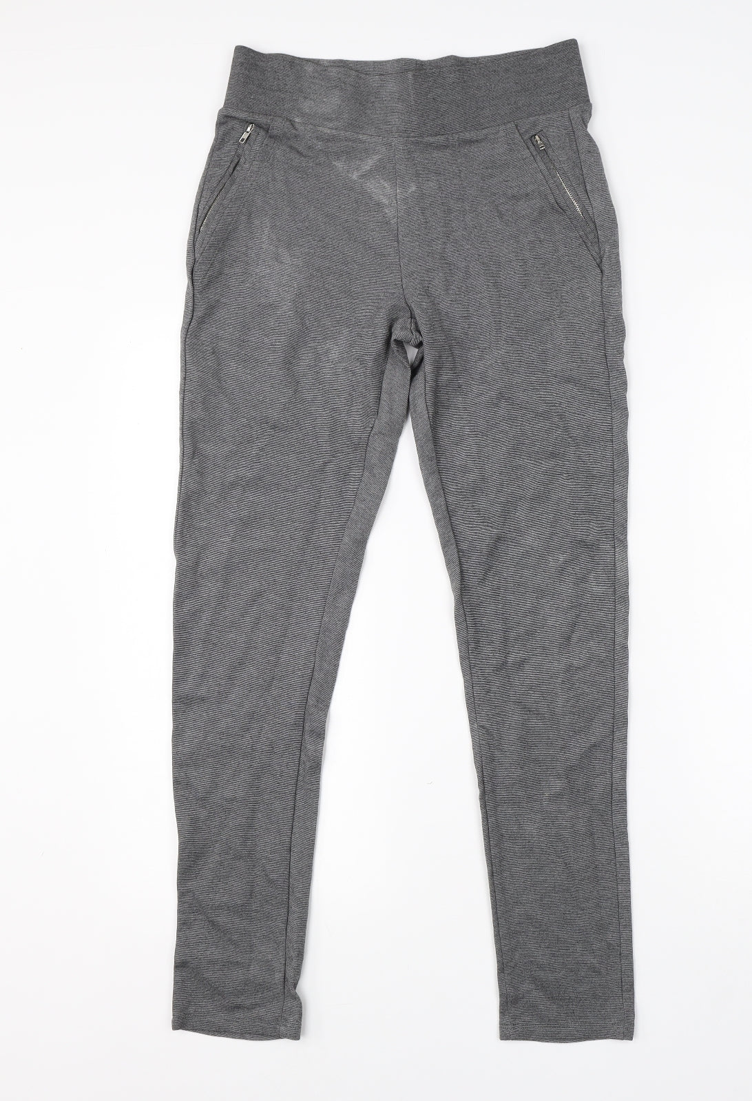 Primark Womens Grey  Viscose Compression Leggings Size 10 L26 in Regular