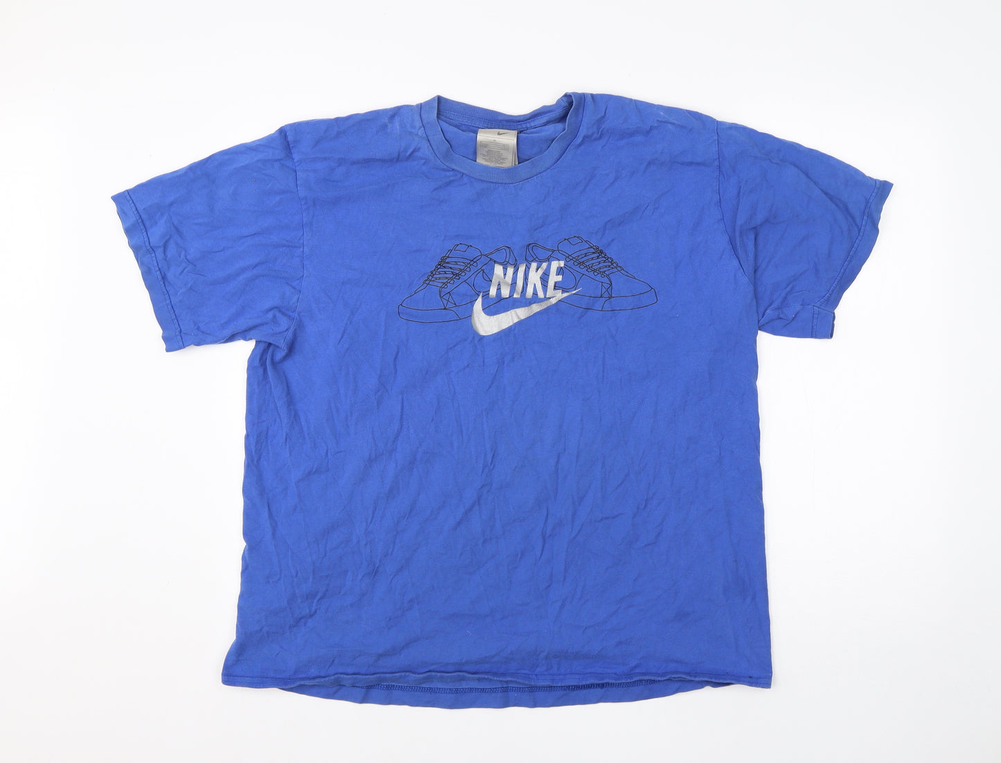 Nike Mens Blue  Cotton  T-Shirt Size XL Round Neck