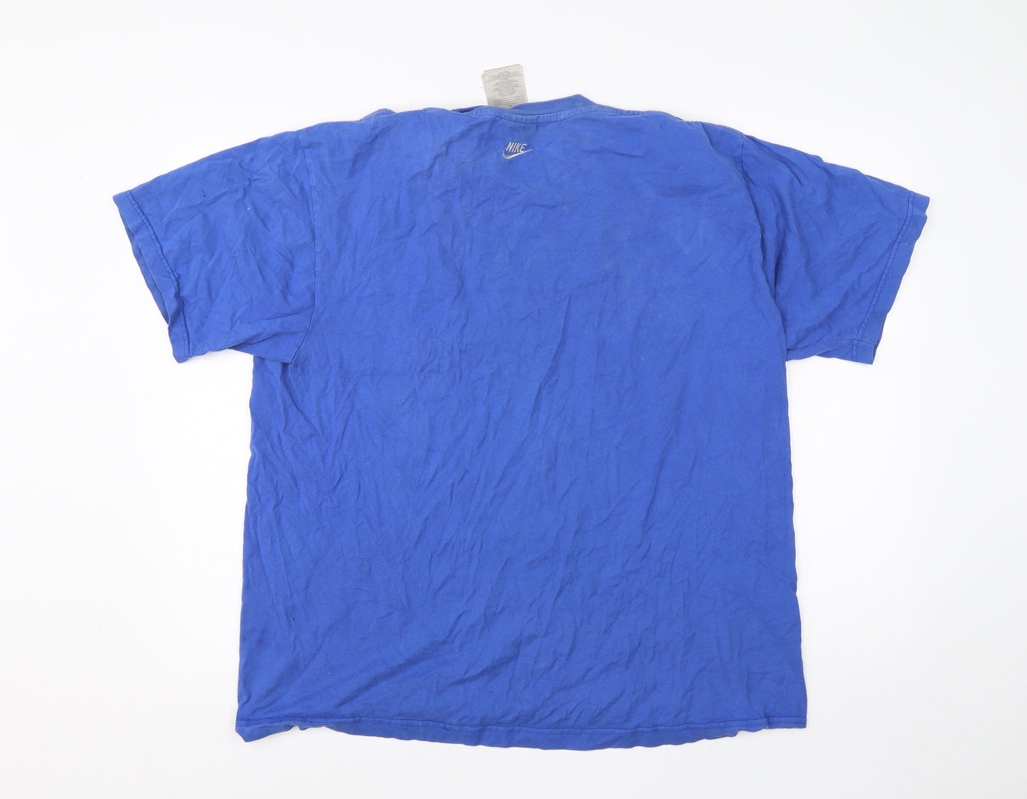 Nike Mens Blue  Cotton  T-Shirt Size XL Round Neck