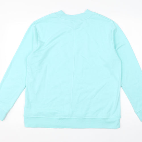 George Womens Blue Round Neck  Cotton Pullover Jumper Size 12