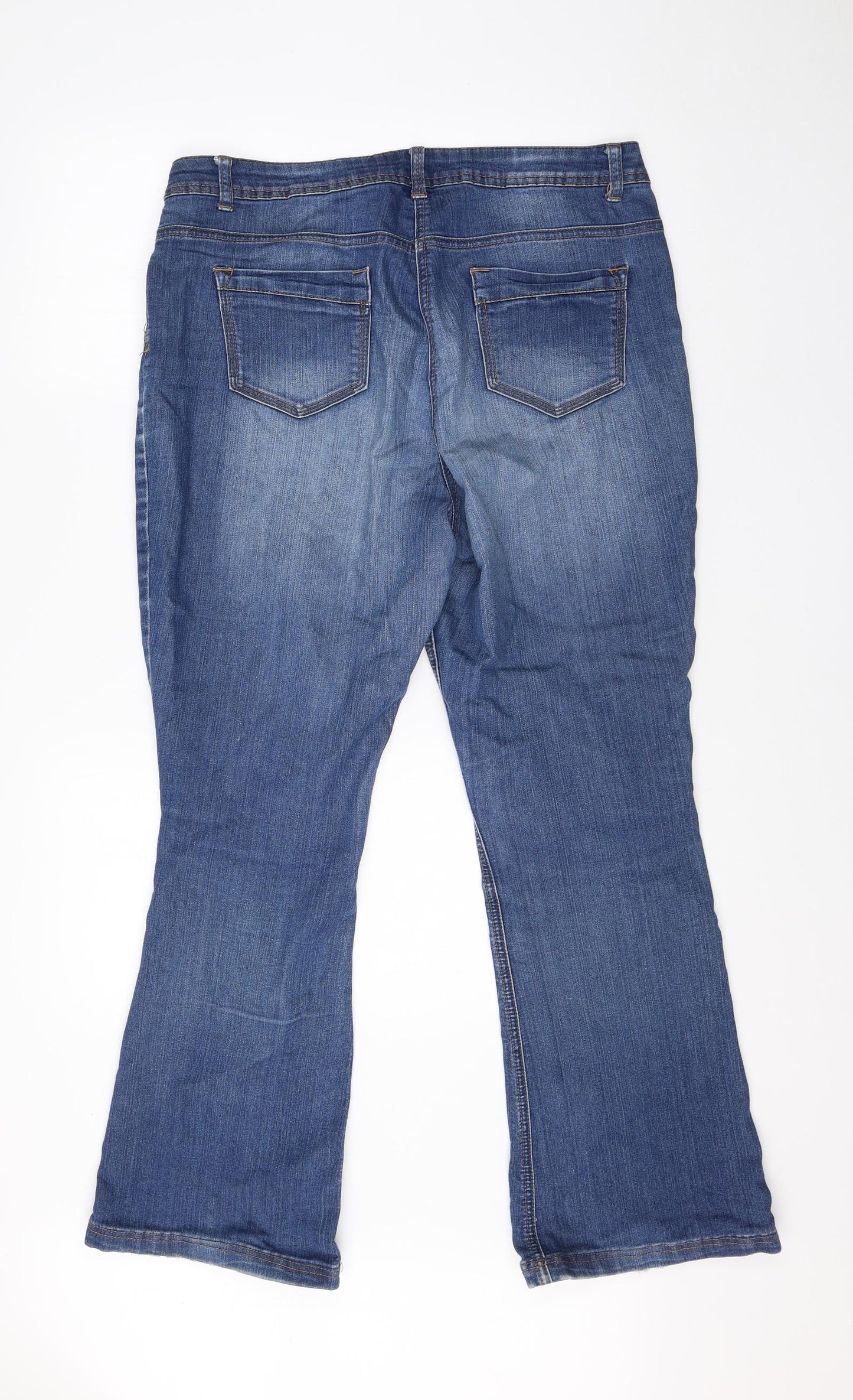 George Womens Blue  Cotton Bootcut Jeans Size 14 L26 in Regular