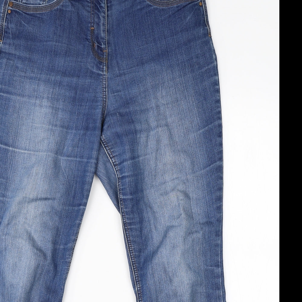 George Womens Blue  Cotton Bootcut Jeans Size 14 L26 in Regular