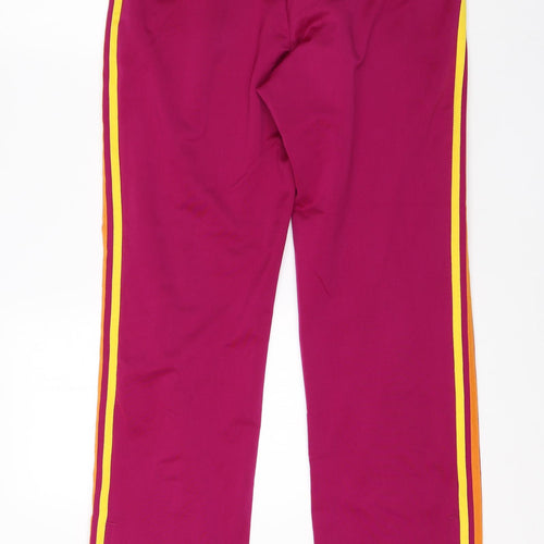 adidas Womens Pink  Polyester Track Pants Trousers Size 10 L28 in Regular