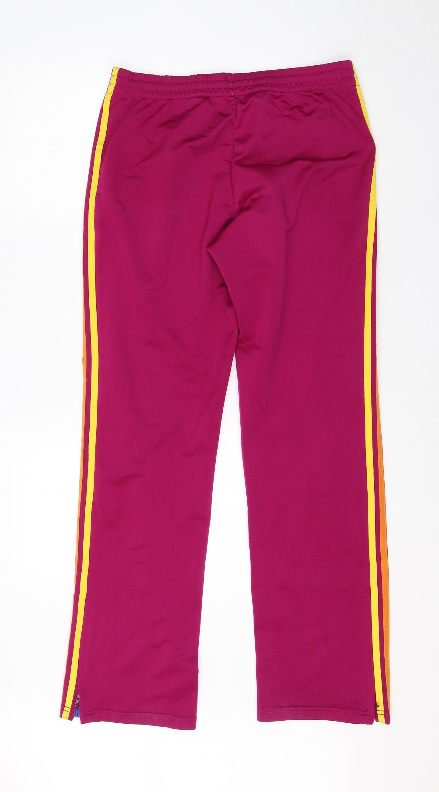 adidas Womens Pink  Polyester Track Pants Trousers Size 10 L28 in Regular