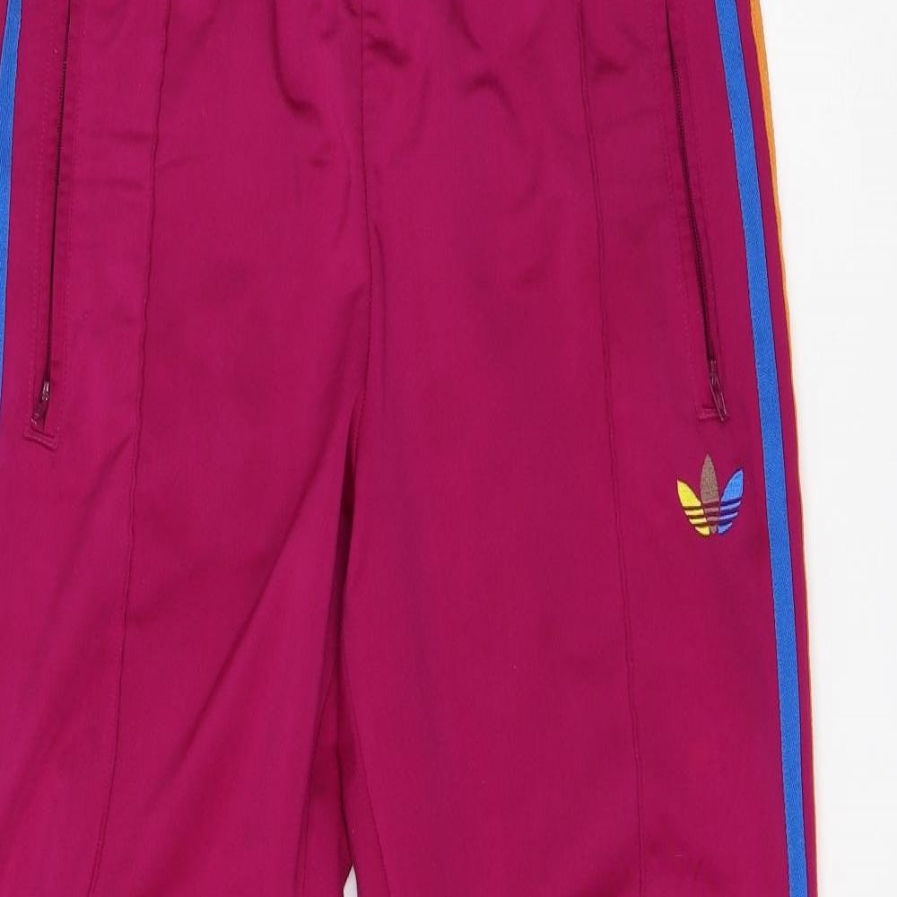 adidas Womens Pink  Polyester Track Pants Trousers Size 10 L28 in Regular