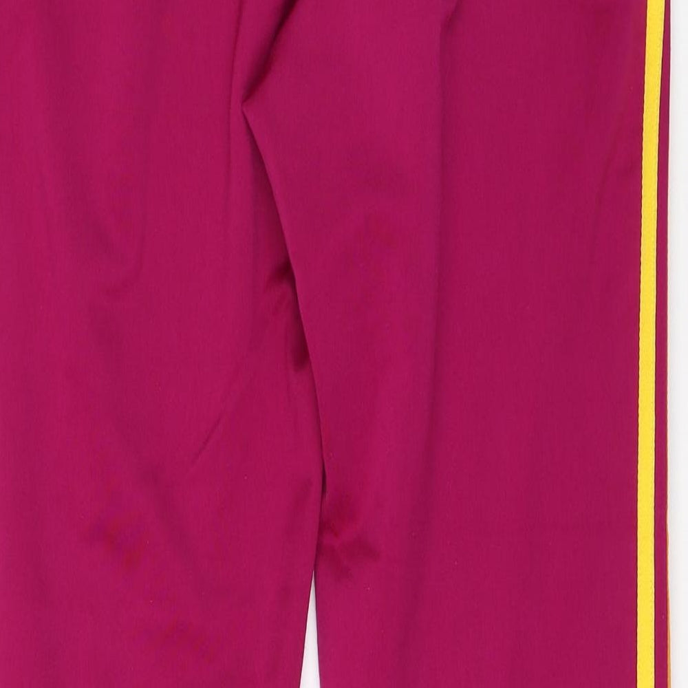 adidas Womens Pink  Polyester Track Pants Trousers Size 10 L28 in Regular