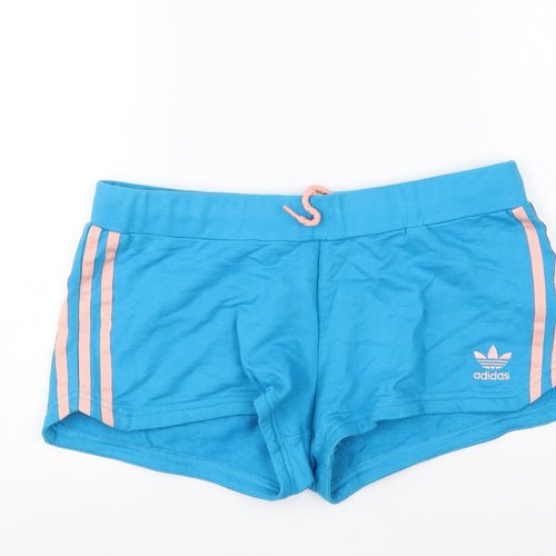 adidas Womens Blue  100% Cotton Hot Pants Shorts Size 12  Regular