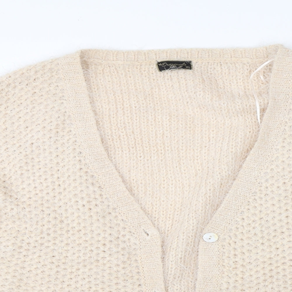 Originals Womens Pink Round Neck  Acrylic Cardigan Jumper Size XL