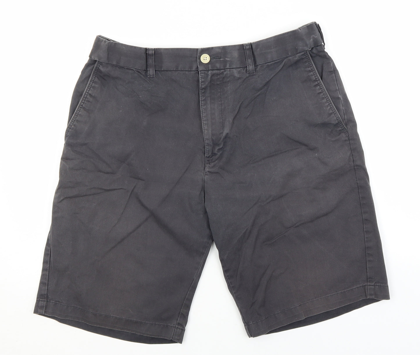 Marks and Spencer Womens Grey  Cotton Cargo Shorts Size 34 in L9 in Regular
