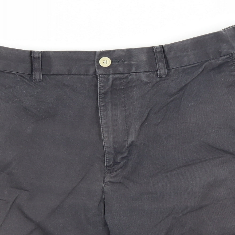Marks and Spencer Womens Grey  Cotton Cargo Shorts Size 34 in L9 in Regular