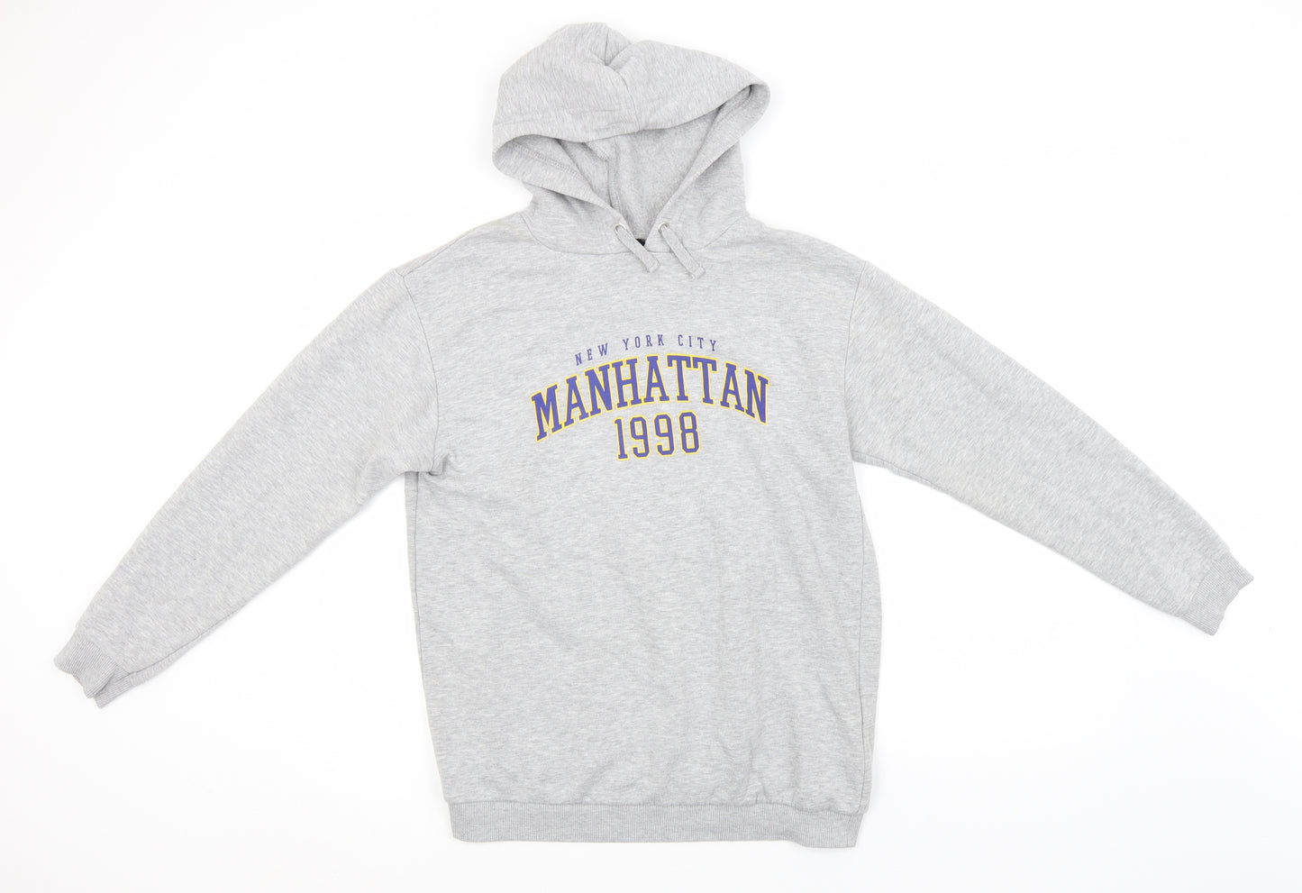 New Look Boys Grey  Polyester Pullover Hoodie Size 14-15 Years   - Manhattan
