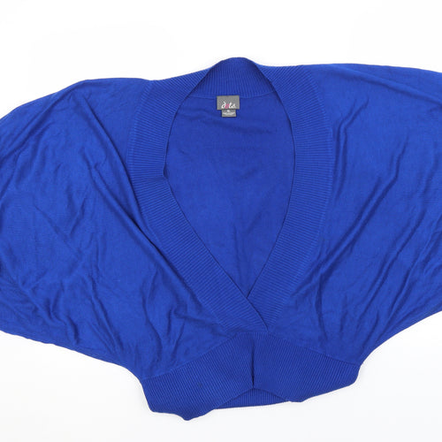 Dots Womens Blue V-Neck  Acrylic Pullover Jumper Size XL