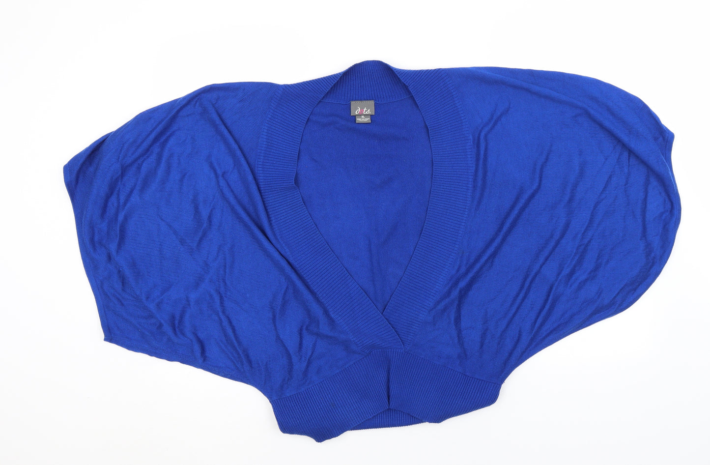 Dots Womens Blue V-Neck  Acrylic Pullover Jumper Size XL