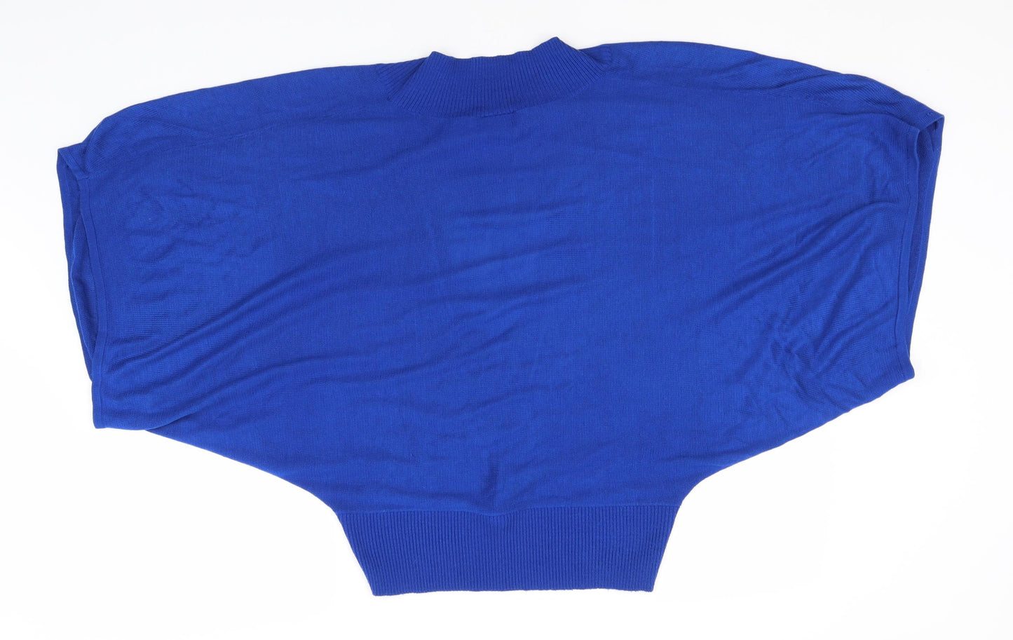 Dots Womens Blue V-Neck  Acrylic Pullover Jumper Size XL
