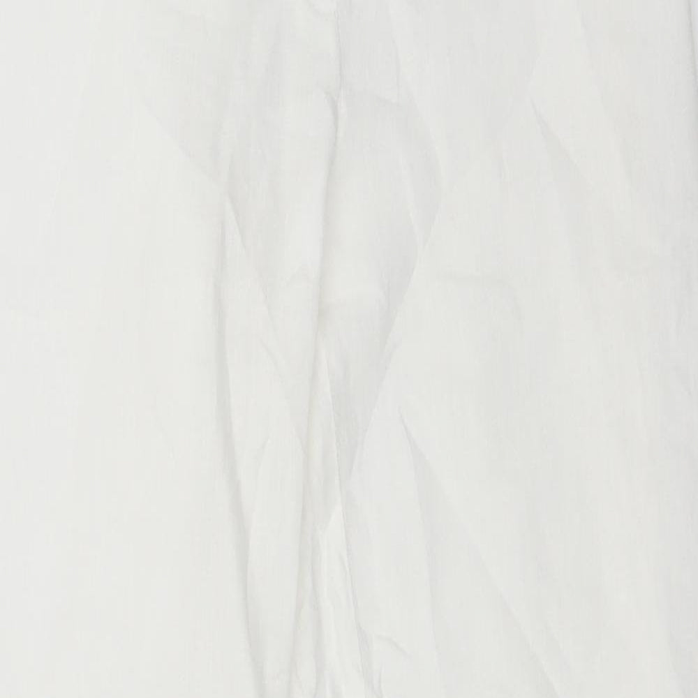 Preworn Womens White  Linen Trousers  Size 12 L30 in Regular