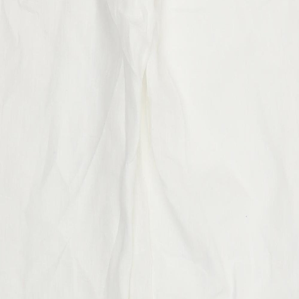 Preworn Womens White  Linen Trousers  Size 12 L30 in Regular