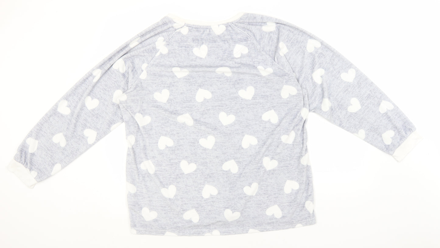 Primark Womens Pink Geometric Polyester Top Pyjama Top Size 18   - Hearts